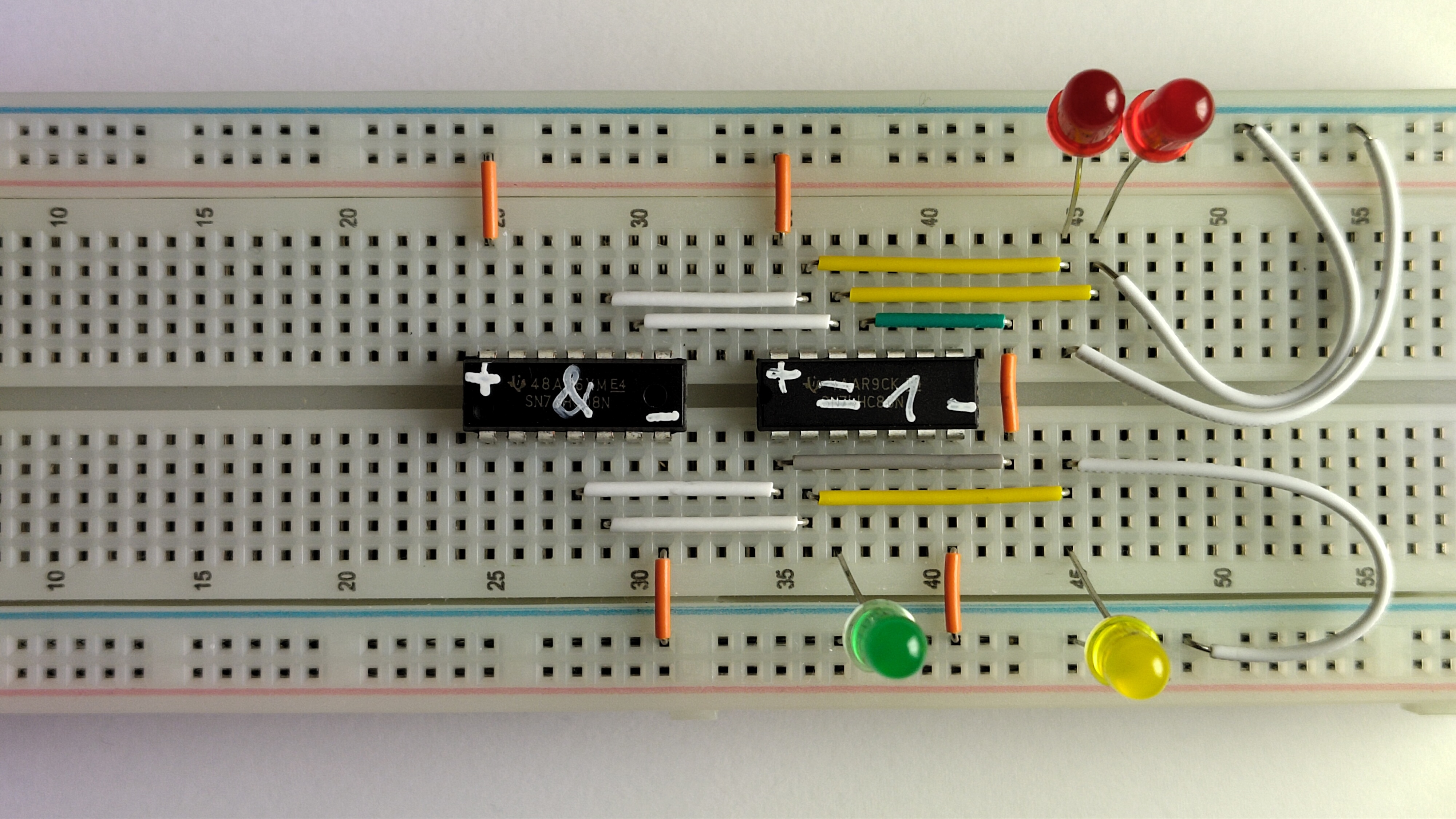 zweiter Halbaddierer vervollständigt