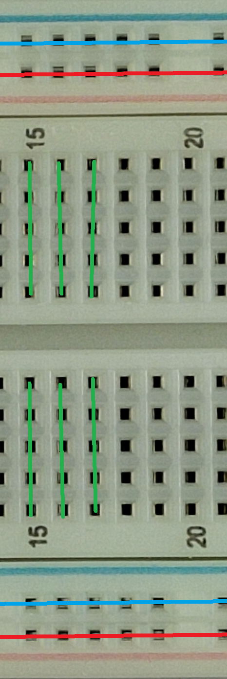 Leitungen im Steckbrett